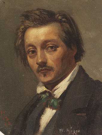 画家威廉·罗格的肖像（1829-1908），1854年。 by Theodor Pixis