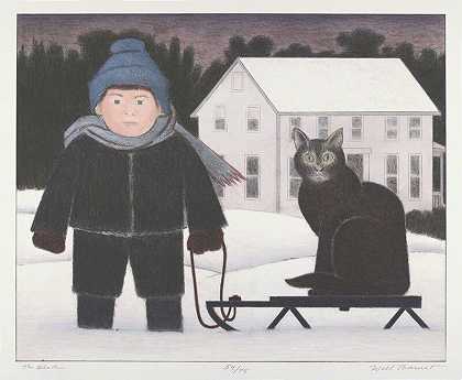 雪橇，2002年 by Will Barnet