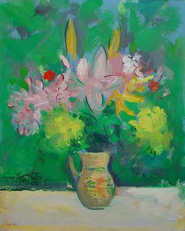 霍桑水罐里的花朵，2007年 by Paul Resika