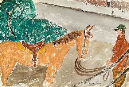 无标题（马和骑手）/无标题（水仙花），约1930年 by Milton Avery