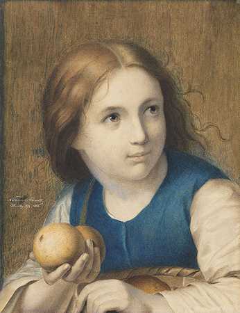 1862年的《小苹果卖家》。 by Nathanael Schmitt