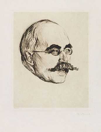 古斯塔夫·席夫勒，1905/06。 by Edvard Munch