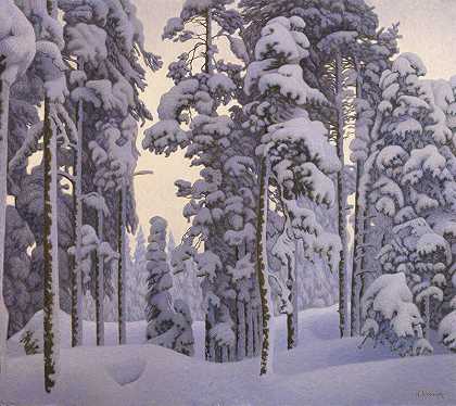 雪景，约1910年 by Hilding Werner