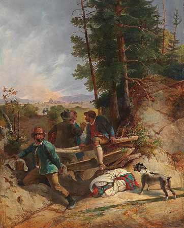 约翰·内波穆克·帕西尼，19世纪的油画。 by Johann Nepomuk Passini