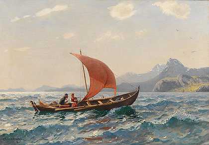 汉斯·达尔，19世纪的油画。 by Hans Dahl