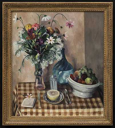 《葡萄柚静物》，约1930年 by Bror Julius Olsson Nordfeldt