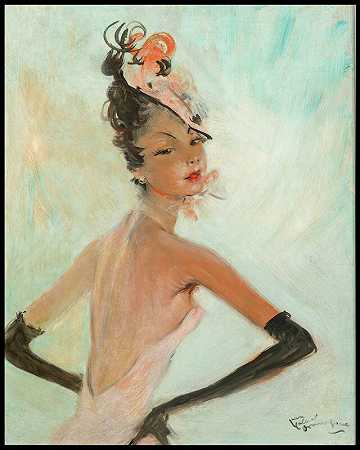 娜塔莎，约1950年 by Jean Gabriel Domergue