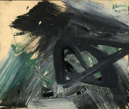 无标题摘要（绿色），1965年 by Chao Chung-hsiang 趙春翔
