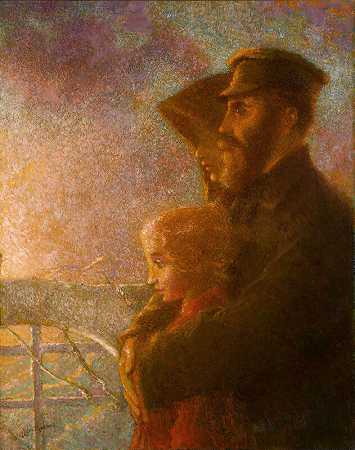 俄罗斯移民，约1900年 by Lucien Lévy-Dhurmer