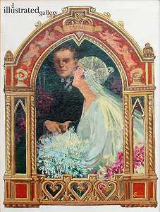 《六月新娘夫妇》，星期六晚报封面，1929年 by Elbert McGran Jackson