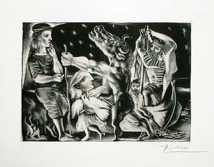 1934年，玛丽·勒塞（Marie the´re se）在鸽子的指引下，在一个帆布夜里，由沃拉德套房（Vollard Suite）制作 by Pablo Picasso