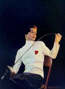 女击剑运动员，《星期六晚报》封面，1933年 by Alfred J. Cammarata