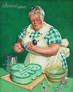 《面包师》，1940年《星期六晚报》封面 by Albert Hampson