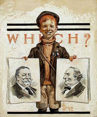 哪一个？《星期六晚报》封面，1908年 by Joseph Christian Leyendecker