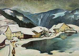 1926年泰罗尔的冬天 by Albert Birkle