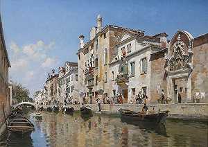 威尼斯运河，1902年 by Federico del Campo