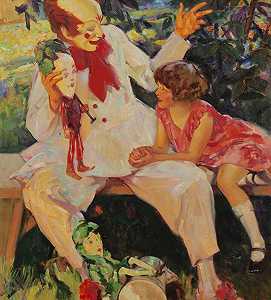 《小丑与女孩》，1928年 by Haddon Sundblom