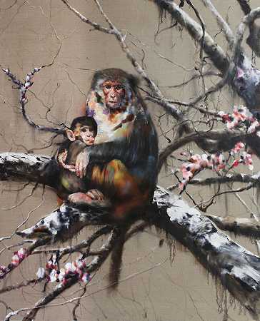猴子家族，2019年 by Li Tianbing
