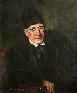 一位老人的肖像，1905年 by George Benjamin Luks