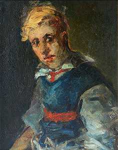 男孩肖像，1900-1920年 by George Benjamin Luks