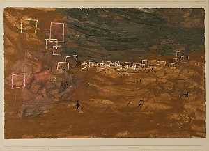 沙漠村，1930年 by Paul Klee