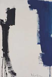 蓝色抽象，1995年 by Huang Rui 黄锐
