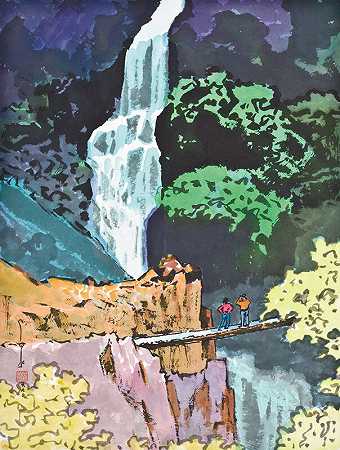 庐山瀑布，1990年 by Ma Paisui 馬白水