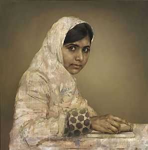 女孩阅读（Malala Yousafzai），2013年 by Jonathan Yeo
