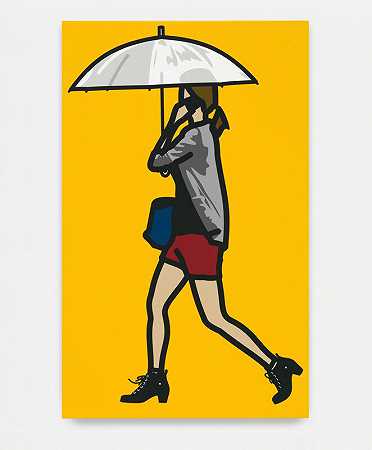 塑料伞。，2014 by Julian Opie