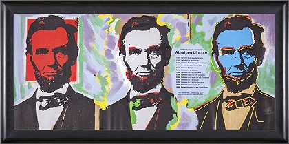 Abe Abraham Lincoln Warhol著名助理油画画布，1996年 by Steve Kaufman