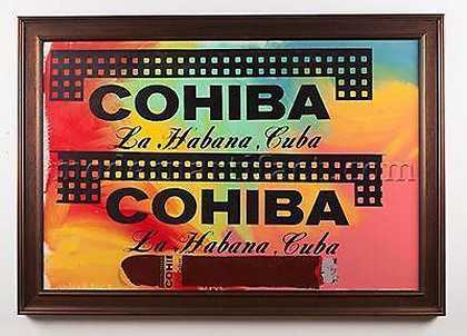 史蒂夫·考夫曼·科希巴雪茄38×50原创油画波普艺术记录，1990-2010年 by Steve Kaufman