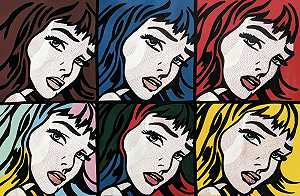 向利希滕斯坦致敬——6个哭泣的女孩，2001-2007 by Steve Kaufman