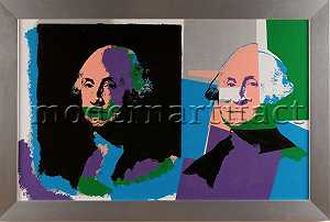 史蒂夫·考夫曼（Steve Kaufman）原创油画《乔治·华盛顿》（George Washington Large），1996年 by Steve Kaufman