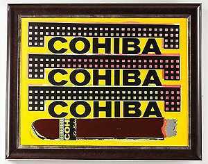 科希巴雪茄原创油画《男人洞穴女人层烟草》，1995年 by Steve Kaufman