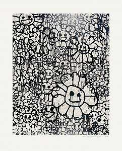 村上春树x MADSAKI花卉米色B，2017年 by Takashi Murakami