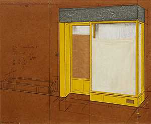 黄色店面（纽约梅金涂料有限公司的项目），1965年 by Christo and Jeanne-Claude