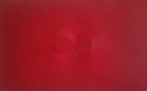 两个红色椭圆形，2010年 by Turi Simeti