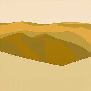 沙漠山，1967年 by Helen Lundeberg