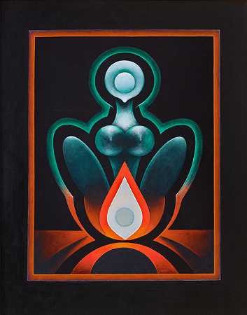 无题（坦陀罗），1976年 by Gulam Rasool Santosh