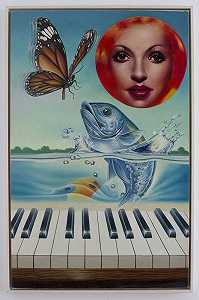 舒伯特钢琴与鱼奏鸣曲，1983年 by Erró