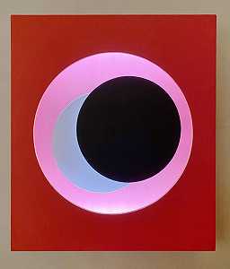 红色浮雕圆圈，1971-1975 by Geneviève Claisse