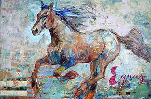 “马9”——马、神话、骑兵、骑马、骑马、繁殖、驹、2021 by Jylian Gustlin