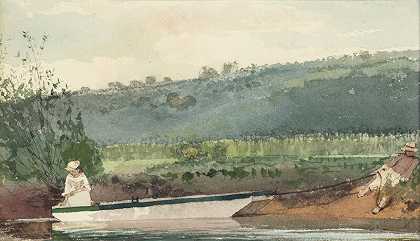 拖船，1878年 by Winslow Homer