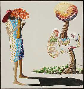 《带花的女人》，1976年 by Benny Andrews