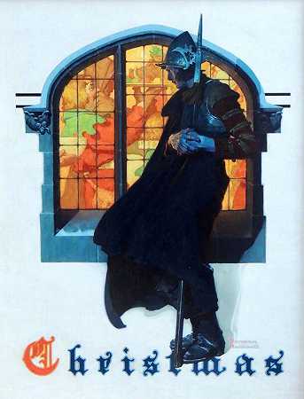 《透过玻璃看的骑士》，1930年 by Norman Rockwell