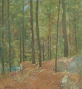 松林，约1910-1920年 by Emil Carlsen
