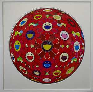 花球（3D）-红色花球，2013年 by Takashi Murakami