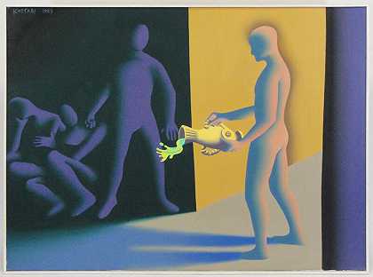 黑市废物，1989年 by Mark Kostabi