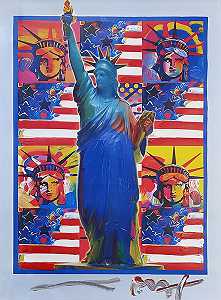 上帝保佑美国——拥有五种自由，2001年 by Peter Max