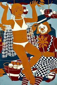 西尔维与小丑，1976年 by Norman Gilbert